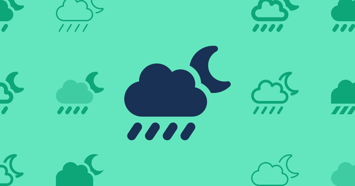 Cloud Moon Rain Icon 