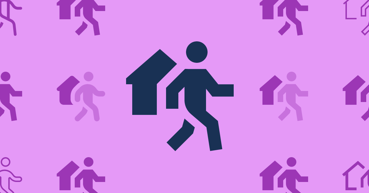House Person Leave Sharp Filled Icon (Sharp Solid) — SVG Download ...